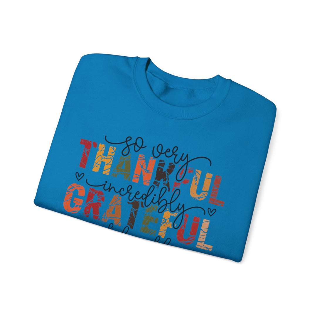 Thankful Grateful Blessed Sweatshirt | Cozy Fall Crewneck | Perfect Gift for Thanksgiving, Family Gatherings, Daily Comfort, Holiday Wear