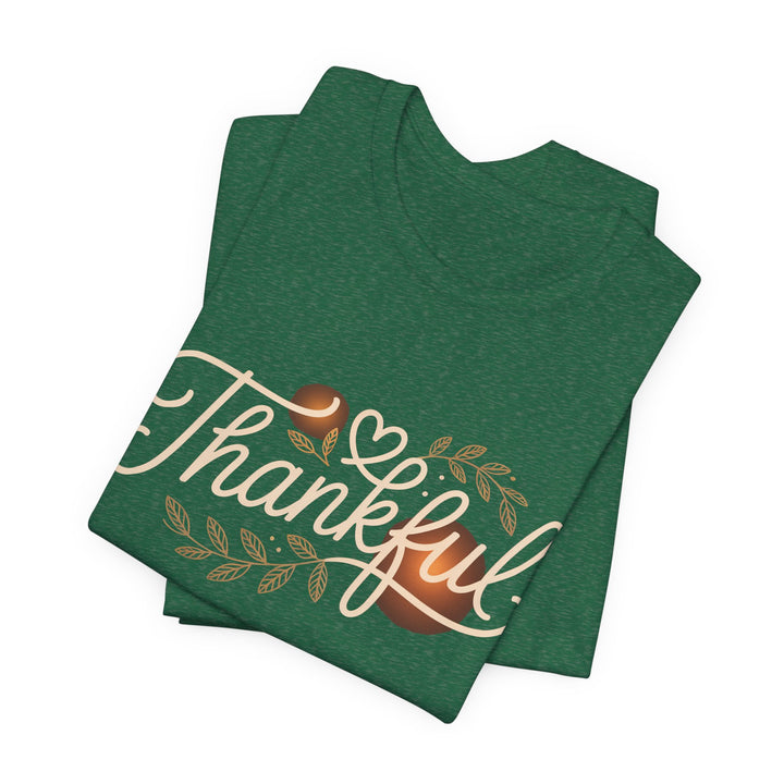 Thankful Tee - Unisex Jersey Short Sleeve Shirt for Thanksgiving, Gratitude Gift, Casual Wear, Family Gathering, Everyday Comfort