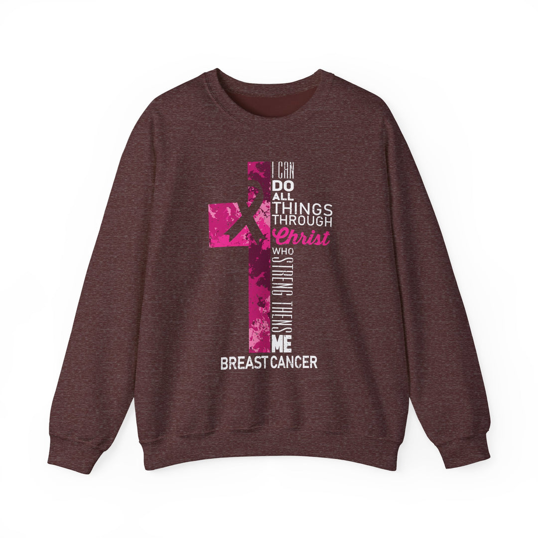 Inspirational Crewneck Sweatshirt for Breast Cancer Awareness, Faith Sweatshirt, Unisex Pullover, Hopeful Gift, Religious Apparel