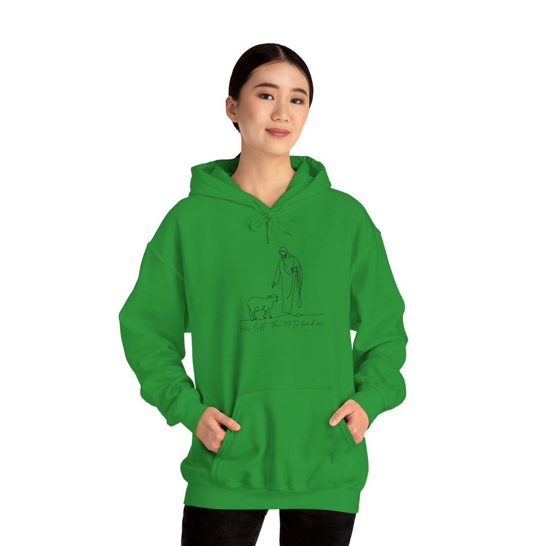Christian Jesus and Lamb Hoodie Sweatshirt - 'He left the 99 to find me'