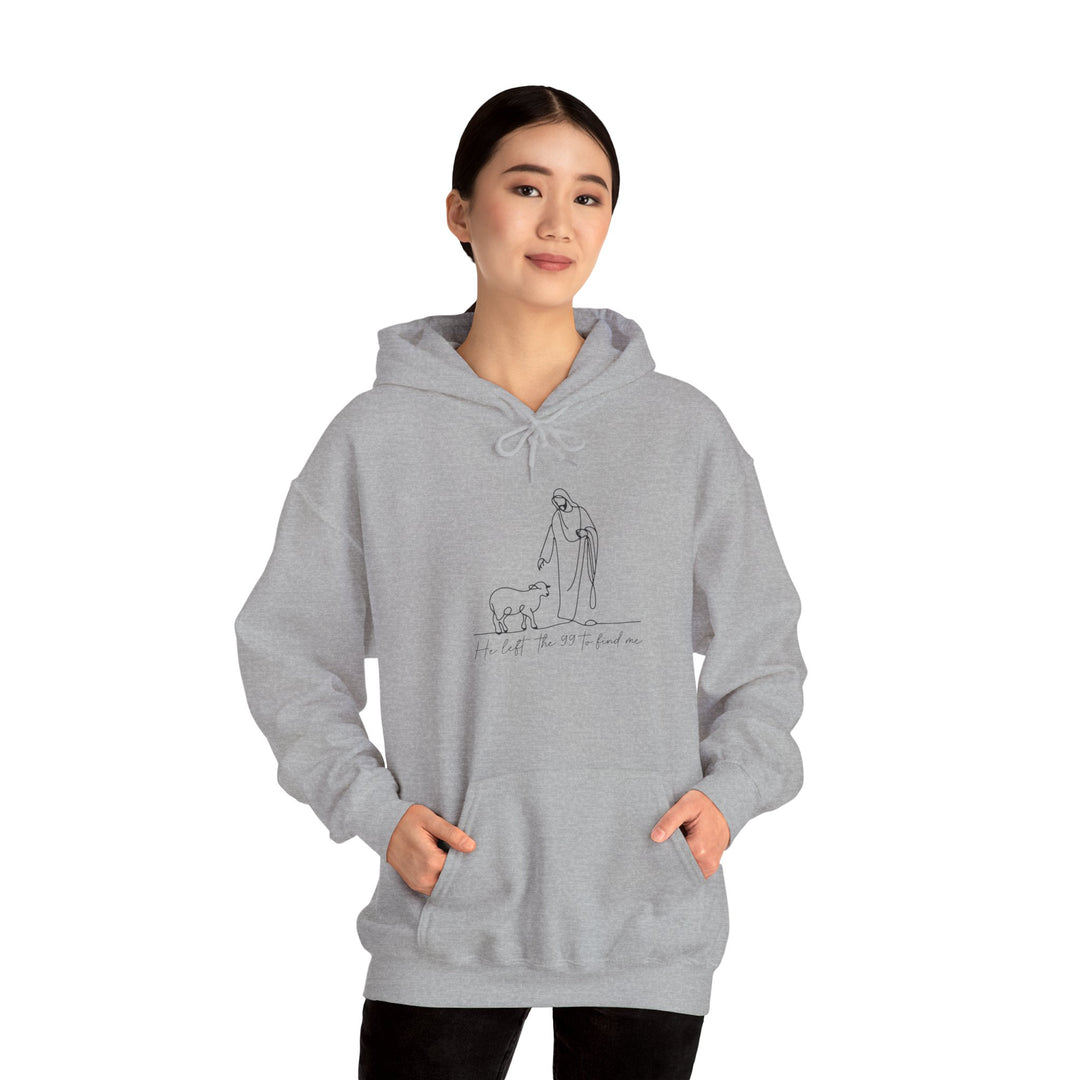 Christian Jesus and Lamb Hoodie Sweatshirt - 'He left the 99 to find me'