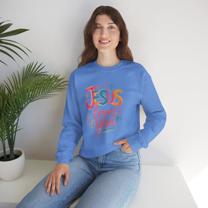 Jesus Loves You Crewneck Sweatshirt - Cozy Unisex Gift, Christian Apparel, Faith-Based Fashion, Inspirational Layering Piece, Ideal [...]