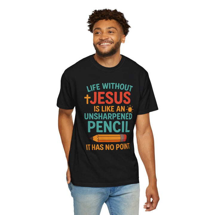 Christian Message Unisex T-shirt with Pencil Design