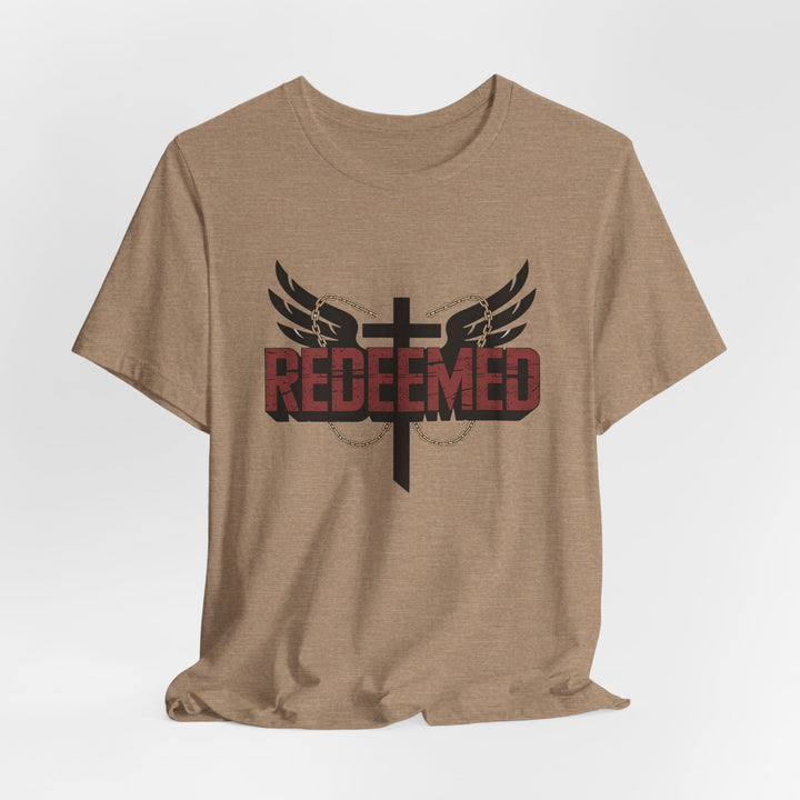 Christian Themed Unisex Short Sleeve Tee, Redeemed Shirt, Faith-Based Apparel, Inspirational T-Shirt, Spiritual Gift, Casual Wear