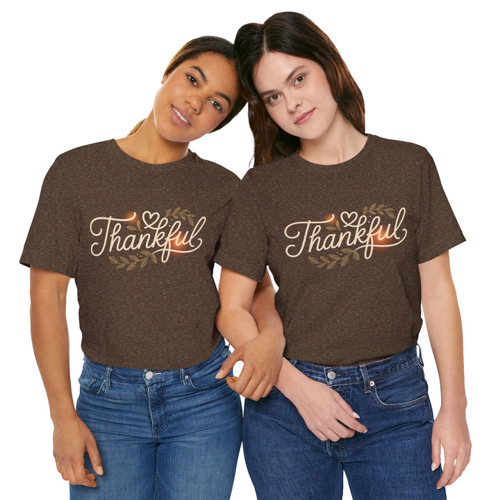 Thankful Tee - Unisex Jersey Short Sleeve Shirt for Thanksgiving, Gratitude Gift, Casual Wear, Family Gathering, Everyday Comfort