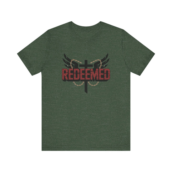 Christian Themed Unisex Short Sleeve Tee, Redeemed Shirt, Faith-Based Apparel, Inspirational T-Shirt, Spiritual Gift, Casual Wear