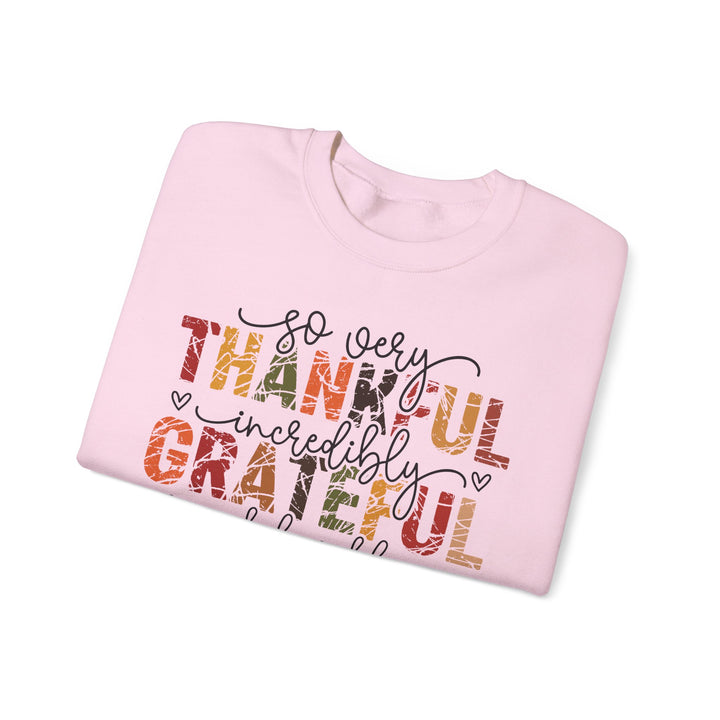 Thankful Grateful Blessed Sweatshirt | Cozy Fall Crewneck | Perfect Gift for Thanksgiving, Family Gatherings, Daily Comfort, Holiday Wear