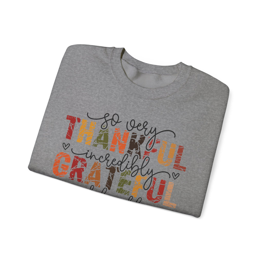 Thankful Grateful Blessed Sweatshirt | Cozy Fall Crewneck | Perfect Gift for Thanksgiving, Family Gatherings, Daily Comfort, Holiday Wear