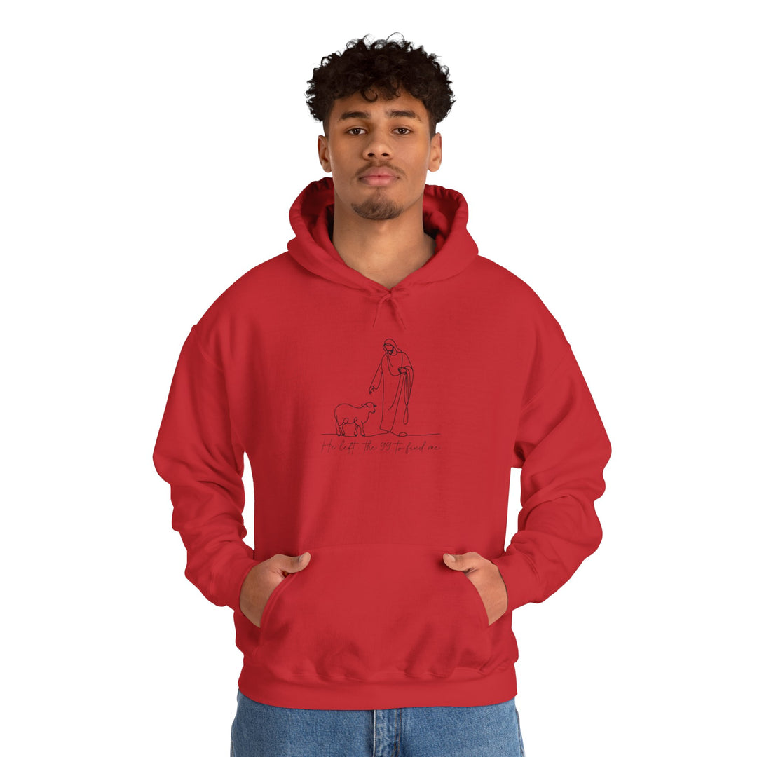 Christian Jesus and Lamb Hoodie Sweatshirt - 'He left the 99 to find me'