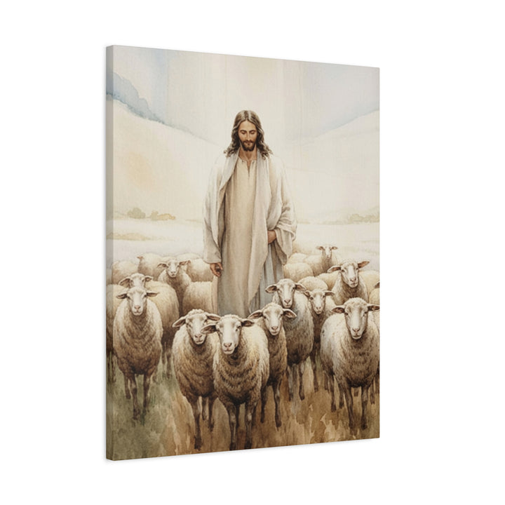 Jesus the Good Shepherd | Christian Matte Canvas Wall Art – Peaceful Faith Home Décor