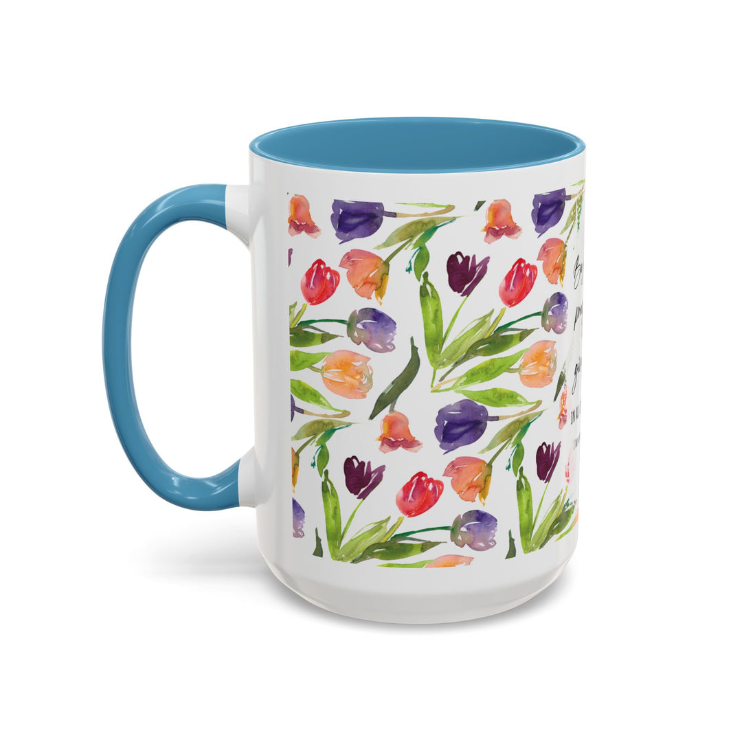 Be Joyful Always – Watercolor Tulip Scripture Mug