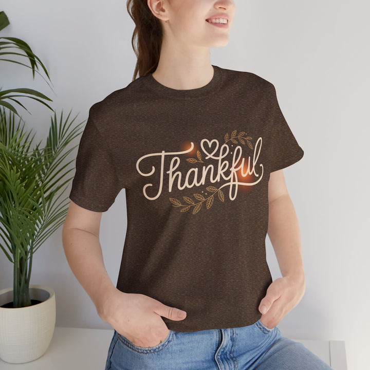Thankful Tee - Unisex Jersey Short Sleeve Shirt for Thanksgiving, Gratitude Gift, Casual Wear, Family Gathering, Everyday Comfort