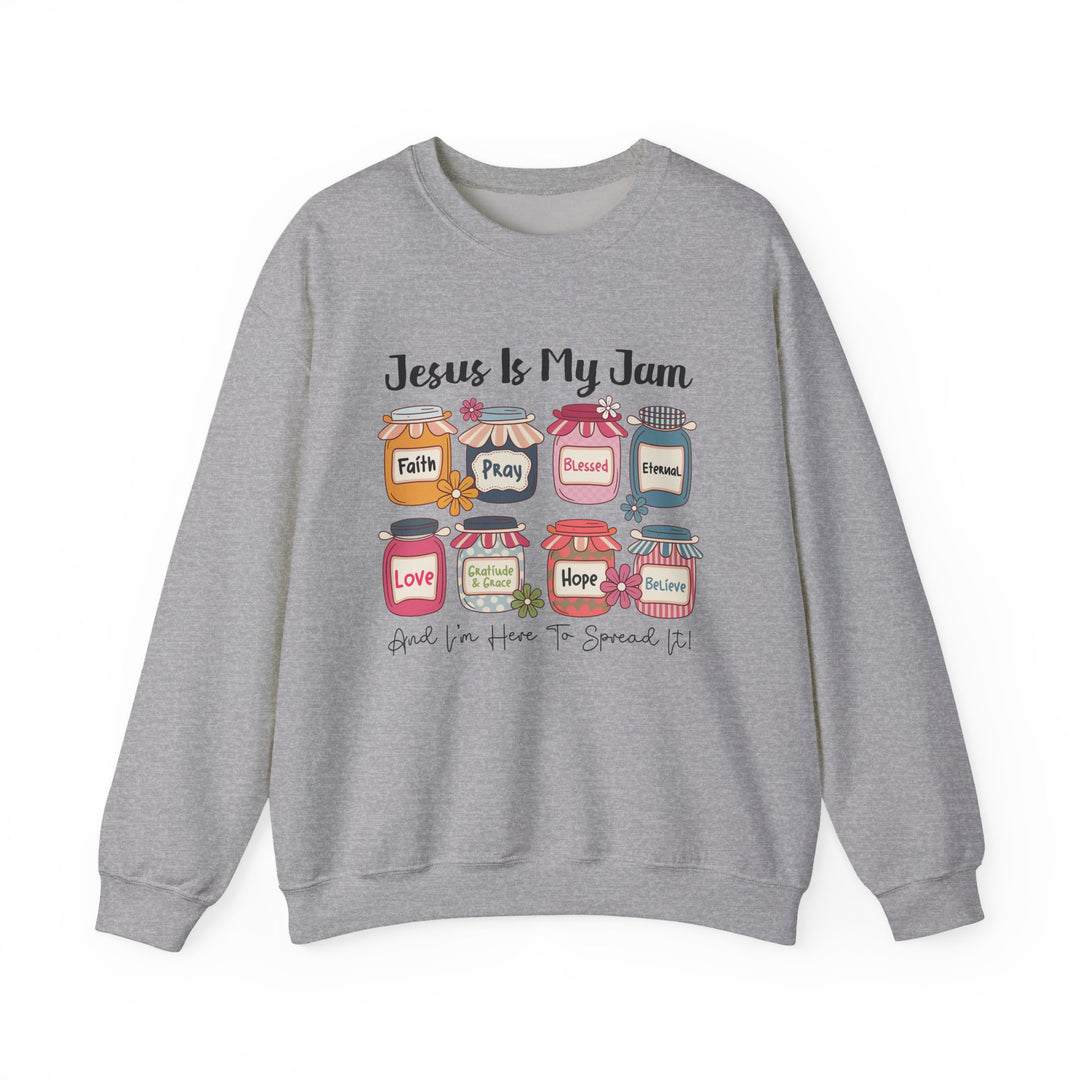 Jesus Is My Jam Sweatshirt, Unisex Crewneck, Comfort Wear, Christian Apparel, Perfect Gift for Faith Celebrations, Everyday Casual