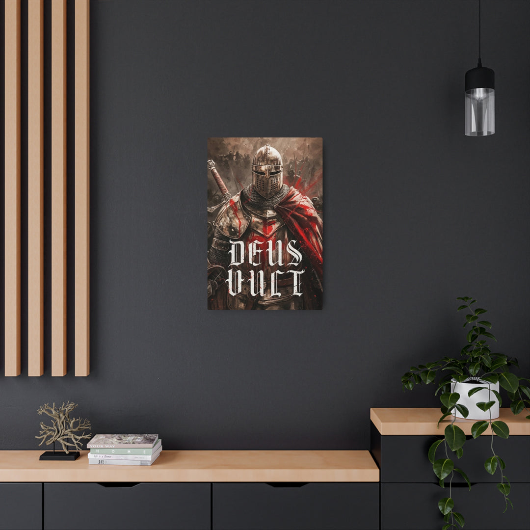 "Deus Vult - God Wills It" - Medieval Christian Knight Metal Wall Art