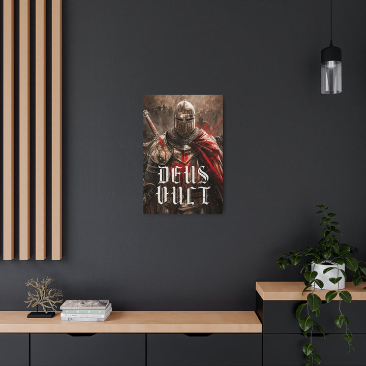 "Deus Vult - God Wills It" - Medieval Christian Knight Metal Wall Art