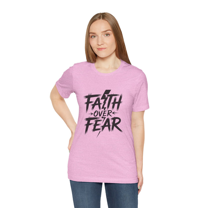 Faith Over Fear – Bold Christian Lightning Shirt