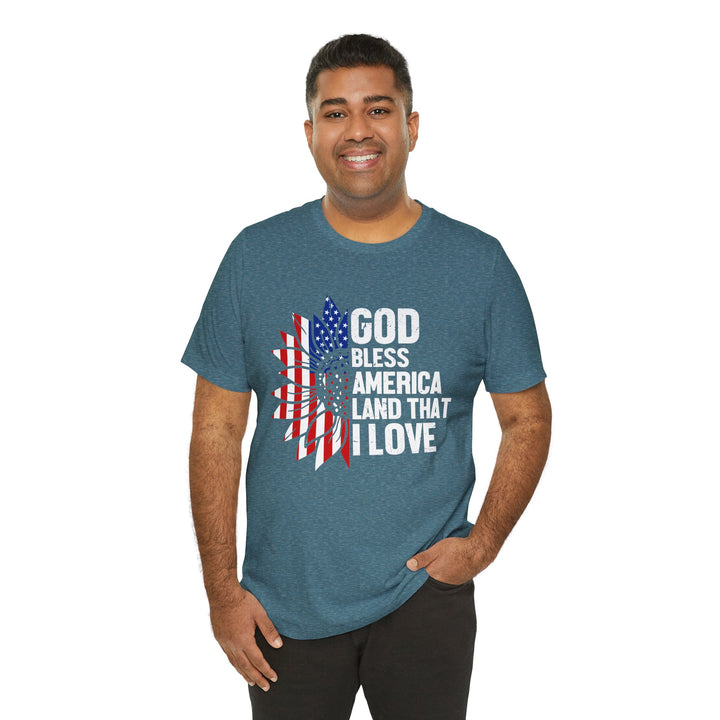 Patriotic T-Shirt, God Bless America Tee, Unisex Short Sleeve Shirt, Independence Day Gift, USA Pride Apparel, Americana Clothing