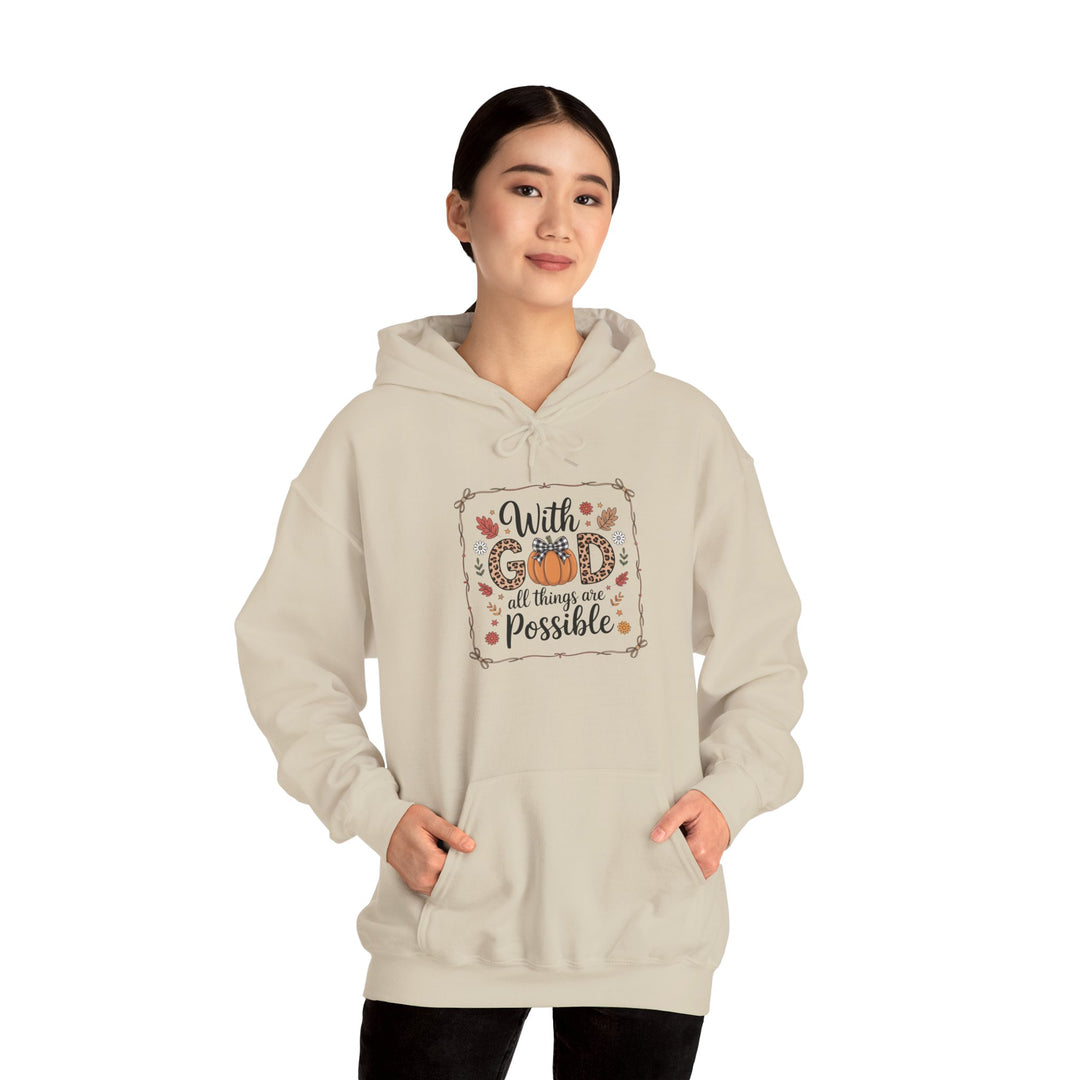 Christian Faith Leopard Print Hoodie - With God All Things Are Possible