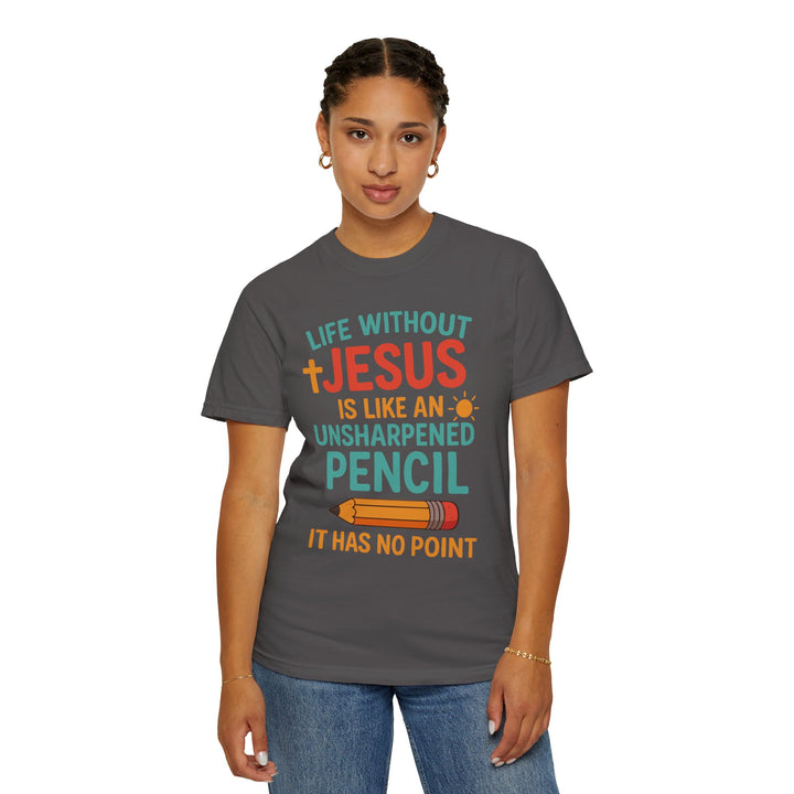 Christian Message Unisex T-shirt with Pencil Design
