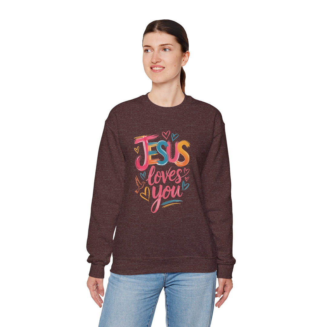 Jesus Loves You Crewneck Sweatshirt - Cozy Unisex Gift, Christian Apparel, Faith-Based Fashion, Inspirational Layering Piece, Ideal [...]