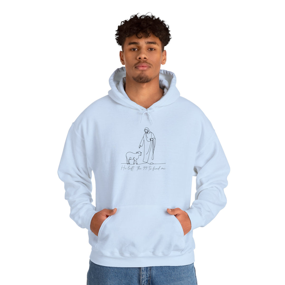 Christian Jesus and Lamb Hoodie Sweatshirt - 'He left the 99 to find me'