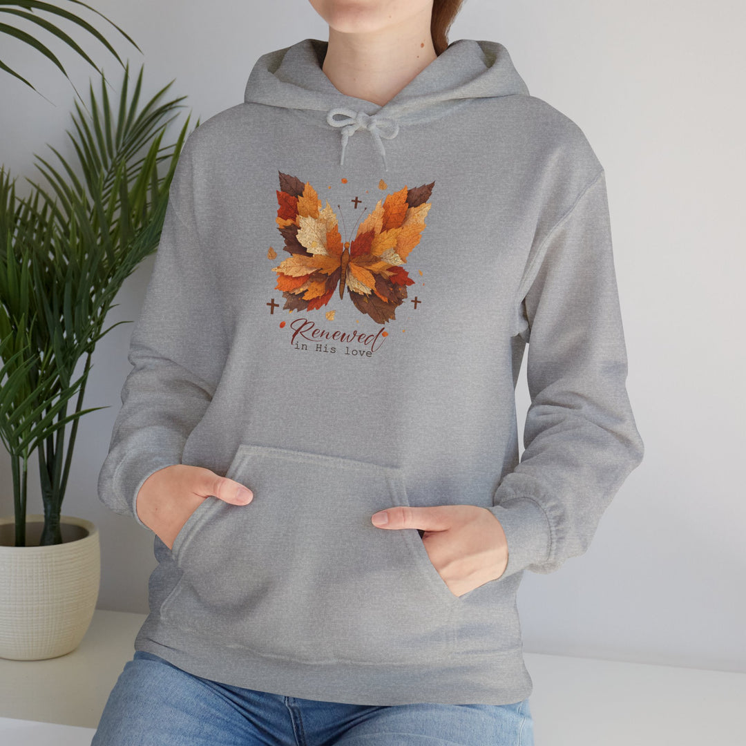 Butterfly Hoodie - Renewed in His Love - Fall Leaves Design
