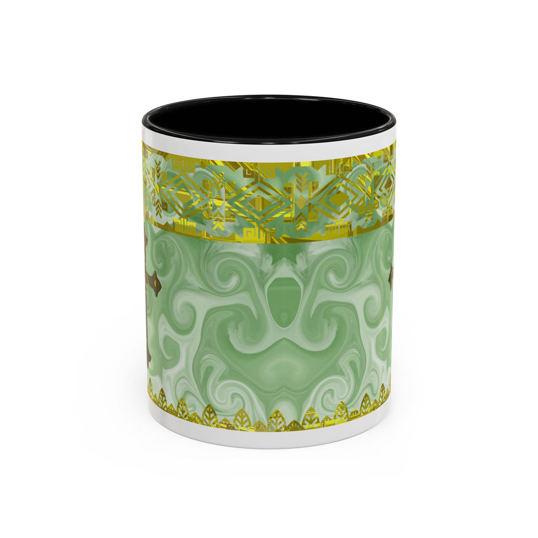 Gold Cross on Mint Marble – Elegant Christian Mug