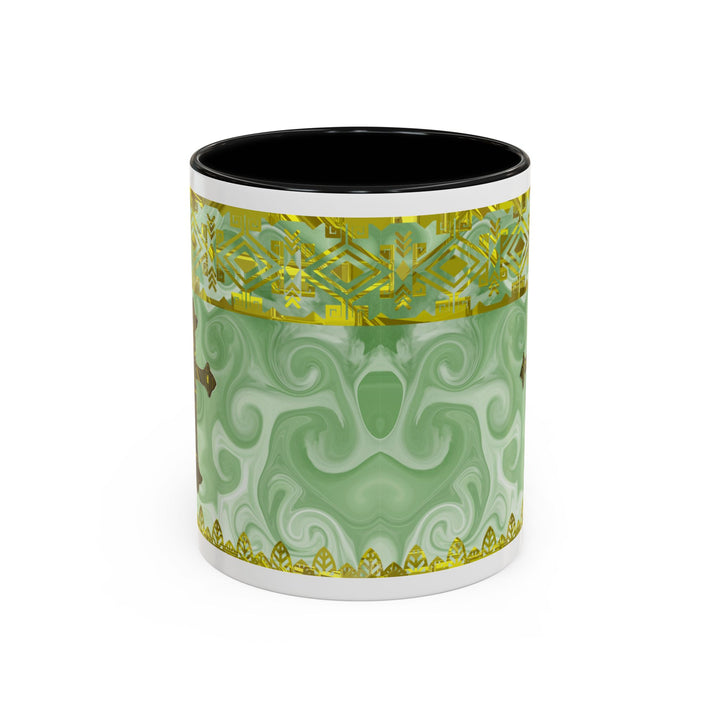 Gold Cross on Mint Marble – Elegant Christian Mug