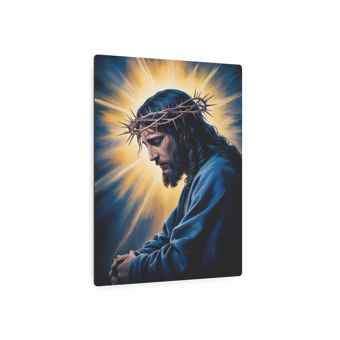 "Christ in Sacred Prayer" - Jesus Praying Metal Wall Art