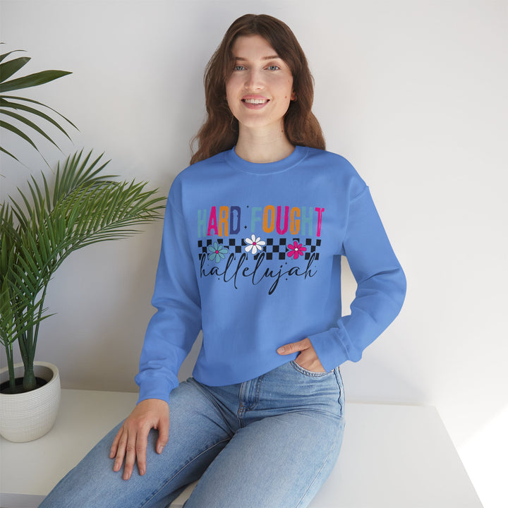 Hard Fought Hallelujah Sweatshirt | Inspirational Crewneck | Gift for Her | Cozy Casual Wear | Perfect for Holidays and Celebrations