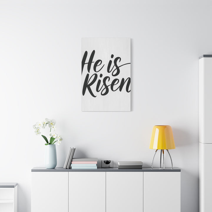 He Is Risen Canvas | Easter Christian Wall Art with Scripture