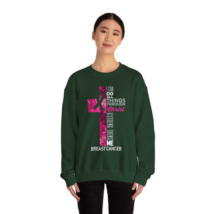 Inspirational Crewneck Sweatshirt for Breast Cancer Awareness, Faith Sweatshirt, Unisex Pullover, Hopeful Gift, Religious Apparel