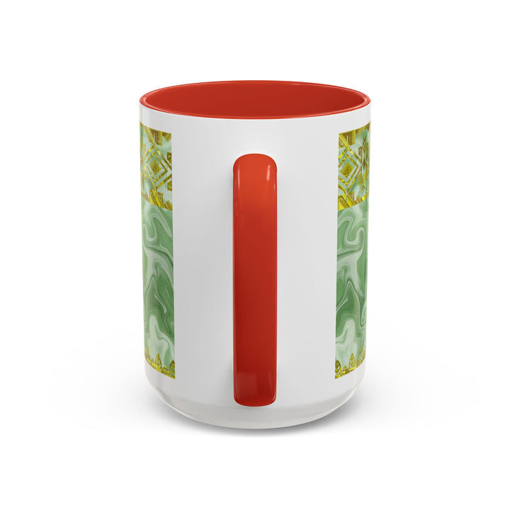 Gold Cross on Mint Marble – Elegant Christian Mug