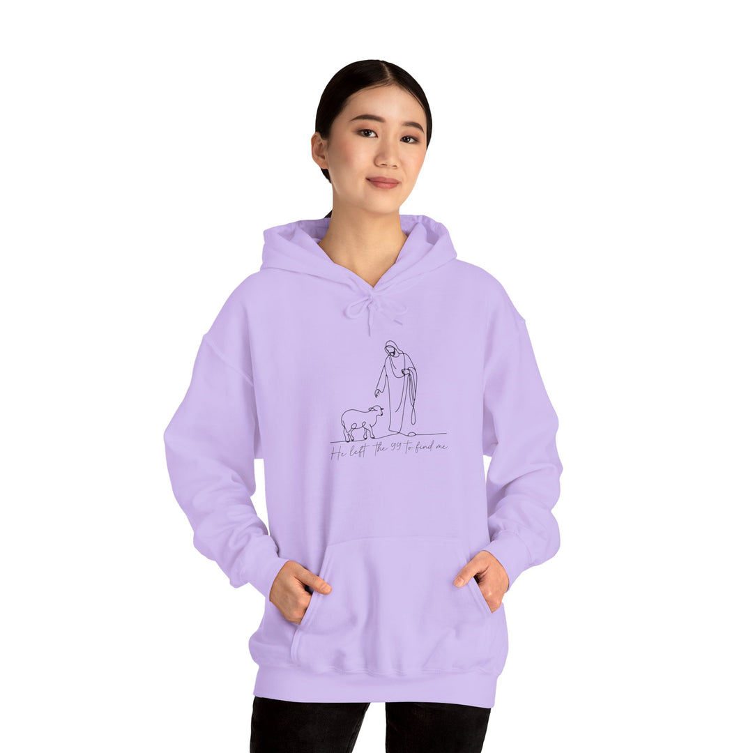 Christian Jesus and Lamb Hoodie Sweatshirt - 'He left the 99 to find me'