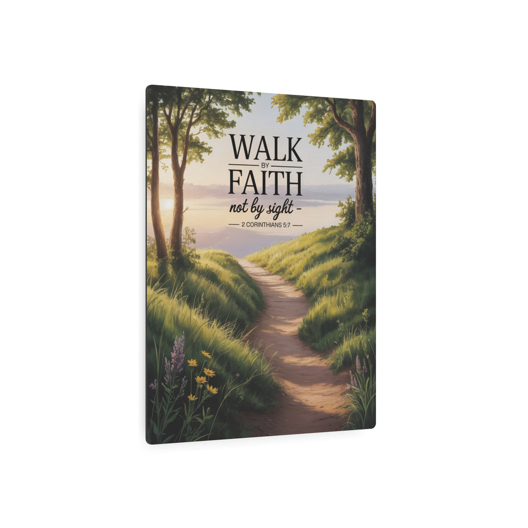 "Walk by Faith, Not by Sight" - Spiritual Journey Metal Wall Art