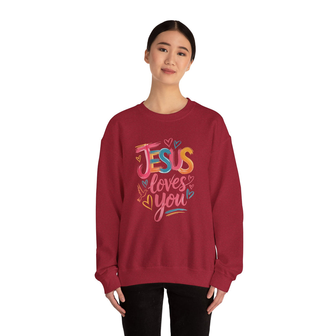 Jesus Loves You Crewneck Sweatshirt - Cozy Unisex Gift, Christian Apparel, Faith-Based Fashion, Inspirational Layering Piece, Ideal [...]