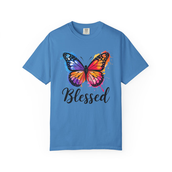 Watercolor Butterfly T-Shirt Blessed Radiant Renewed Unshakably Blessed
