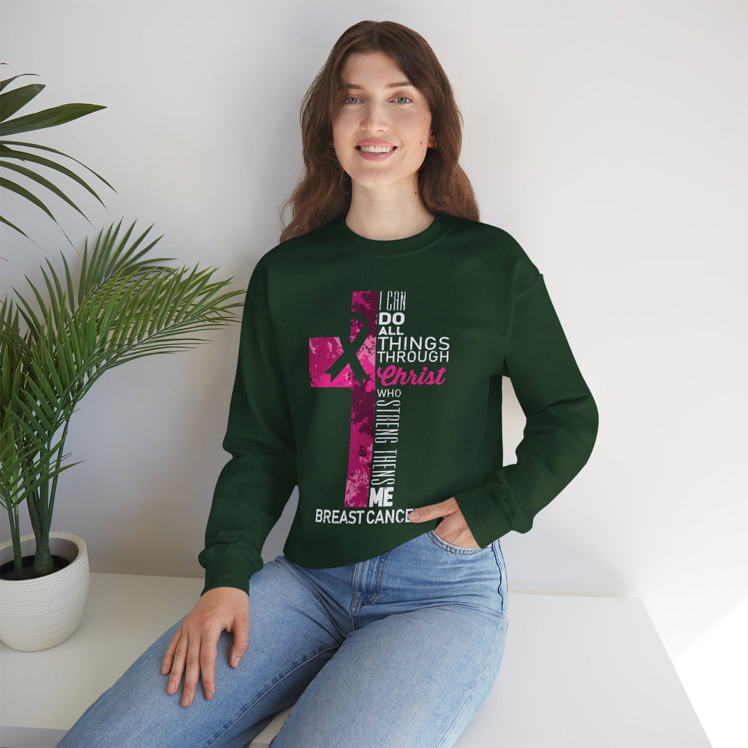 Inspirational Crewneck Sweatshirt for Breast Cancer Awareness, Faith Sweatshirt, Unisex Pullover, Hopeful Gift, Religious Apparel