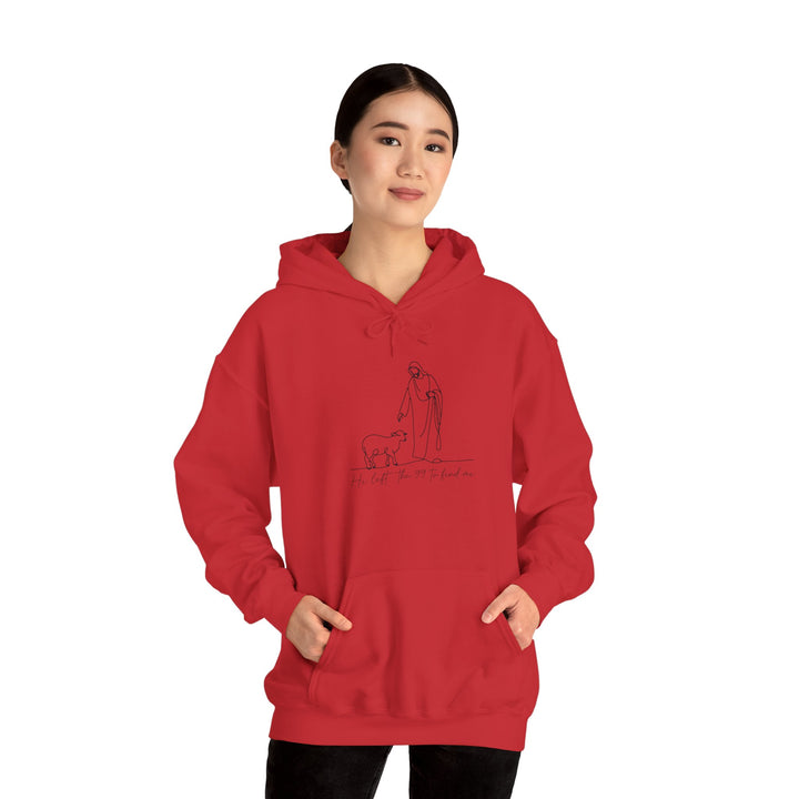 Christian Jesus and Lamb Hoodie Sweatshirt - 'He left the 99 to find me'