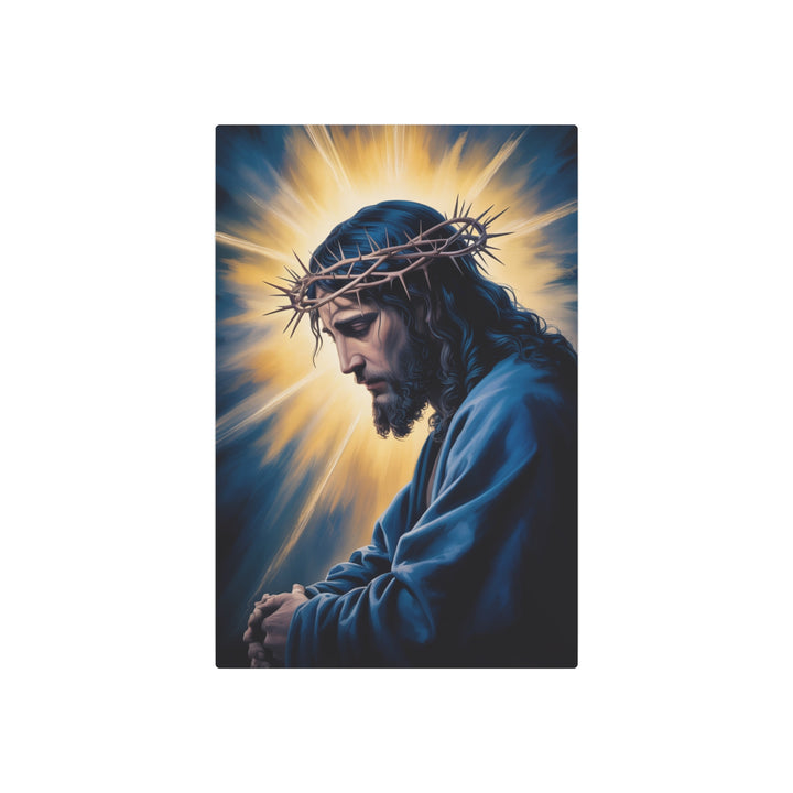 "Christ in Sacred Prayer" - Jesus Praying Metal Wall Art
