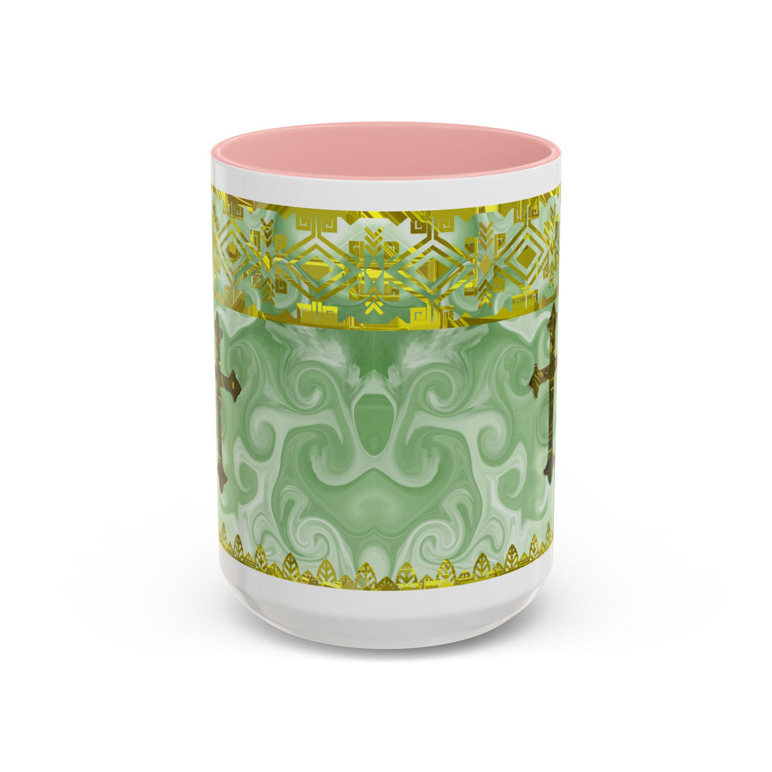 Gold Cross on Mint Marble – Elegant Christian Mug