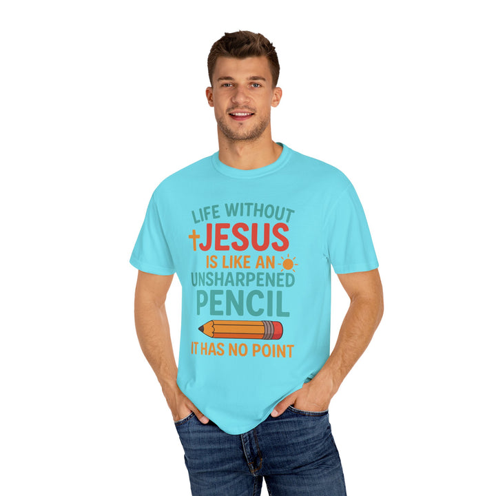Christian Message Unisex T-shirt with Pencil Design