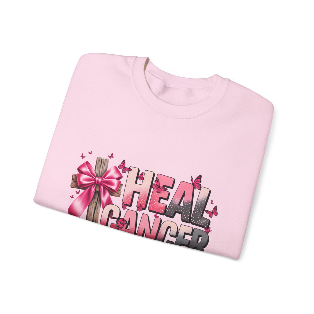 Inspirational Cancer Awareness Crewneck Sweatshirt, Comfort for Fighters, Supportive Gift, Breast Cancer Awareness, Faith & Hope