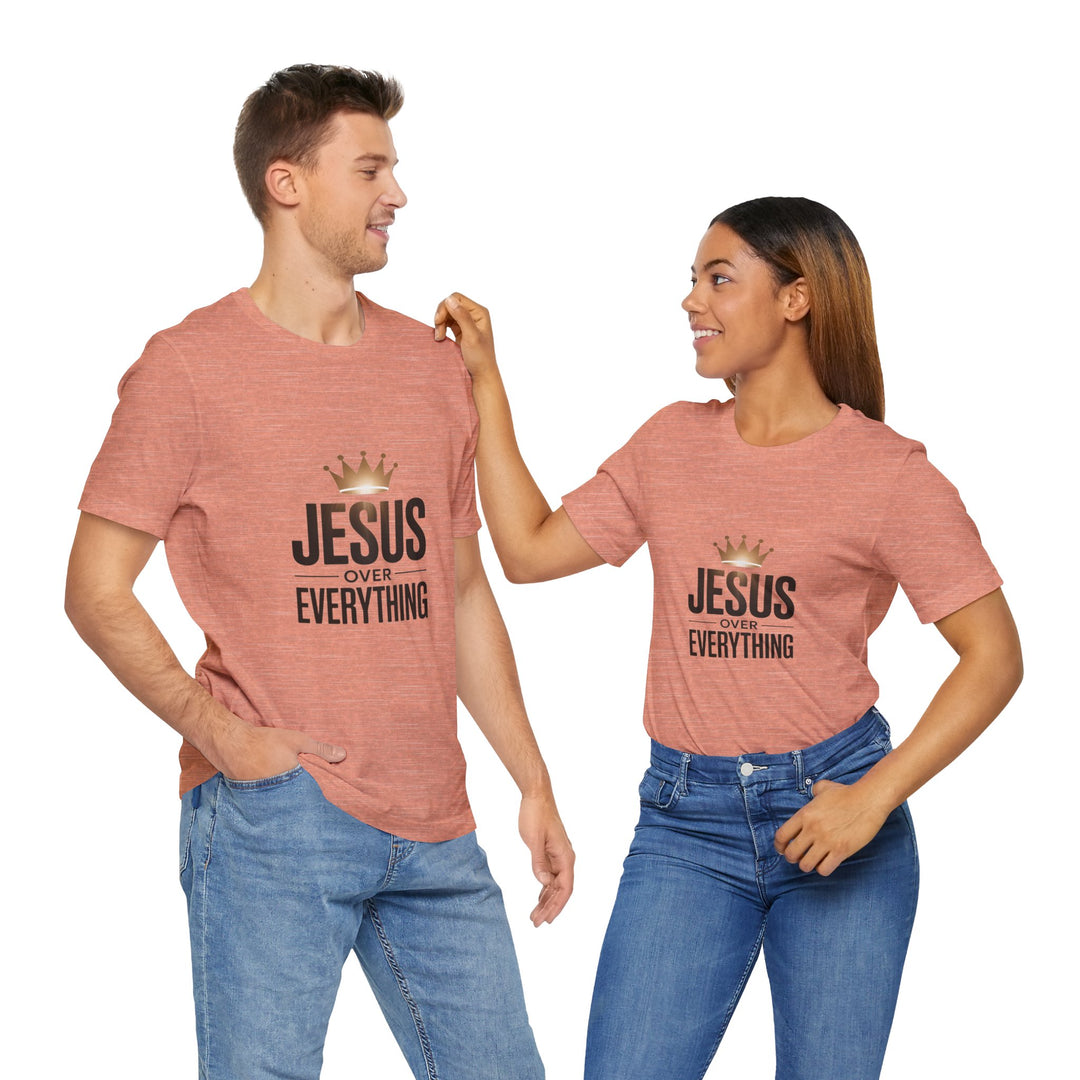 Jesus Over Everything – Christian Crown Graphic T-Shirt