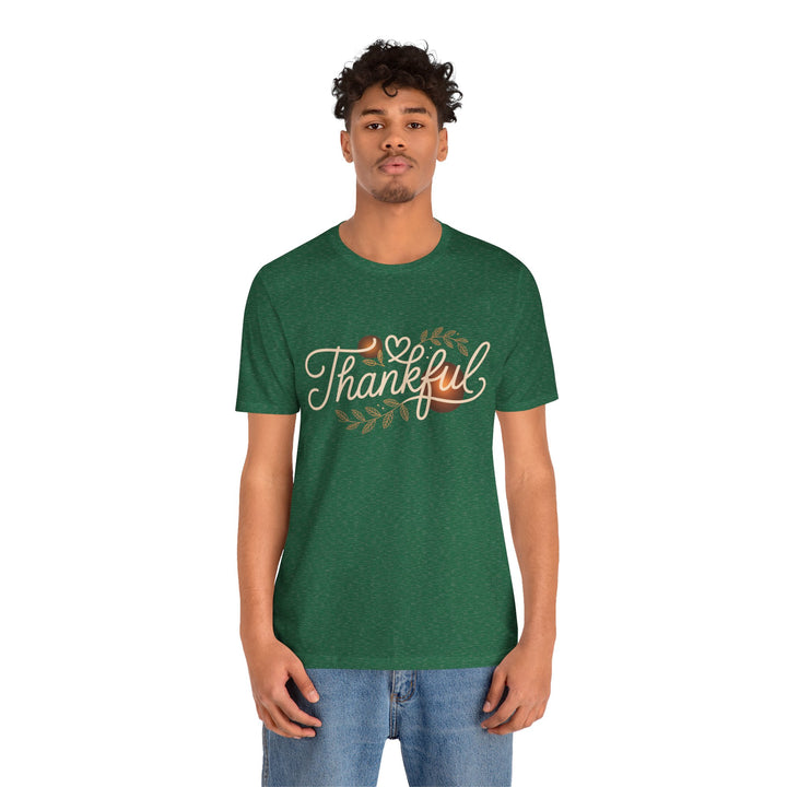 Thankful Tee - Unisex Jersey Short Sleeve Shirt for Thanksgiving, Gratitude Gift, Casual Wear, Family Gathering, Everyday Comfort