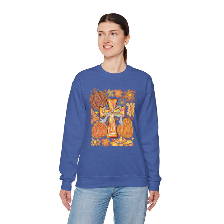 Fall Harvest Crewneck Sweatshirt, Autumn Sweatshirt, Thanksgiving Gift, Unisex Fall Apparel, Cozy Pumpkin Sweatshirt