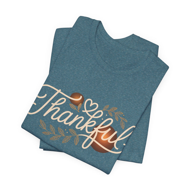 Thankful Tee - Unisex Jersey Short Sleeve Shirt for Thanksgiving, Gratitude Gift, Casual Wear, Family Gathering, Everyday Comfort