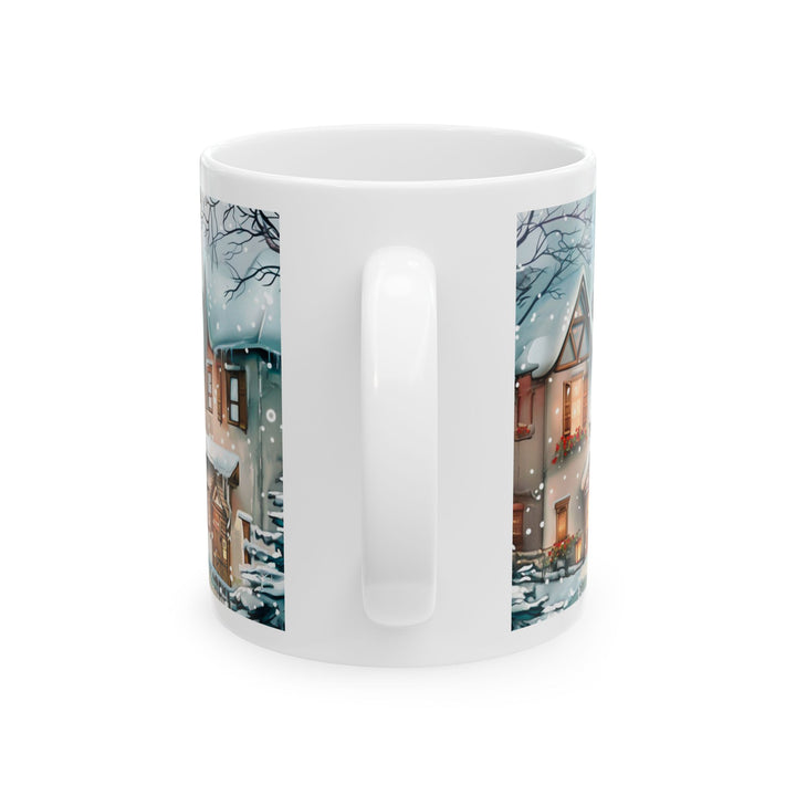 Winter Wonderland Ceramic Mug, Cozy Hot Cocoa Cup, Holiday Gift, Decorative Coffee Mug, Winter Scene Drinkware