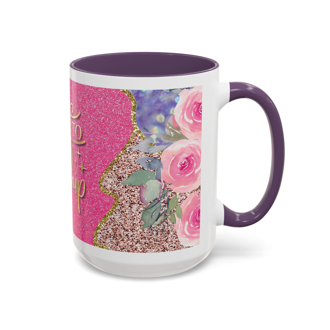Made to Worship  Pink Glitter Floral Christian Mug