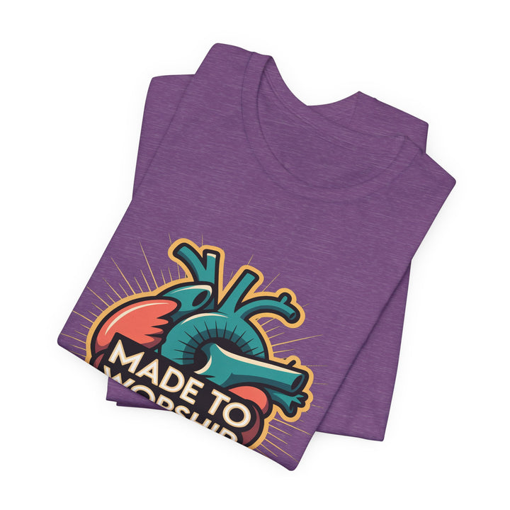 Made to Worship Unisex Jersey Tee, Heart Design Shirt, Casual Wear, Faith T-Shirt, Gift for Worshippers, Spiritual Apparel